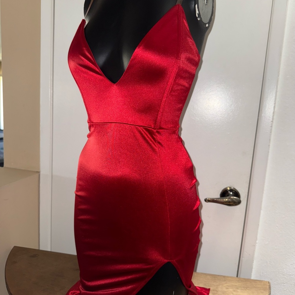 Red Satin Mini Dress NWT